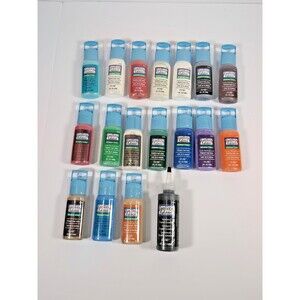 Plaid Gallery Glass Window Color Paint (17) 2Fl oz (1) 4 oz Stained Glass 18 TTL